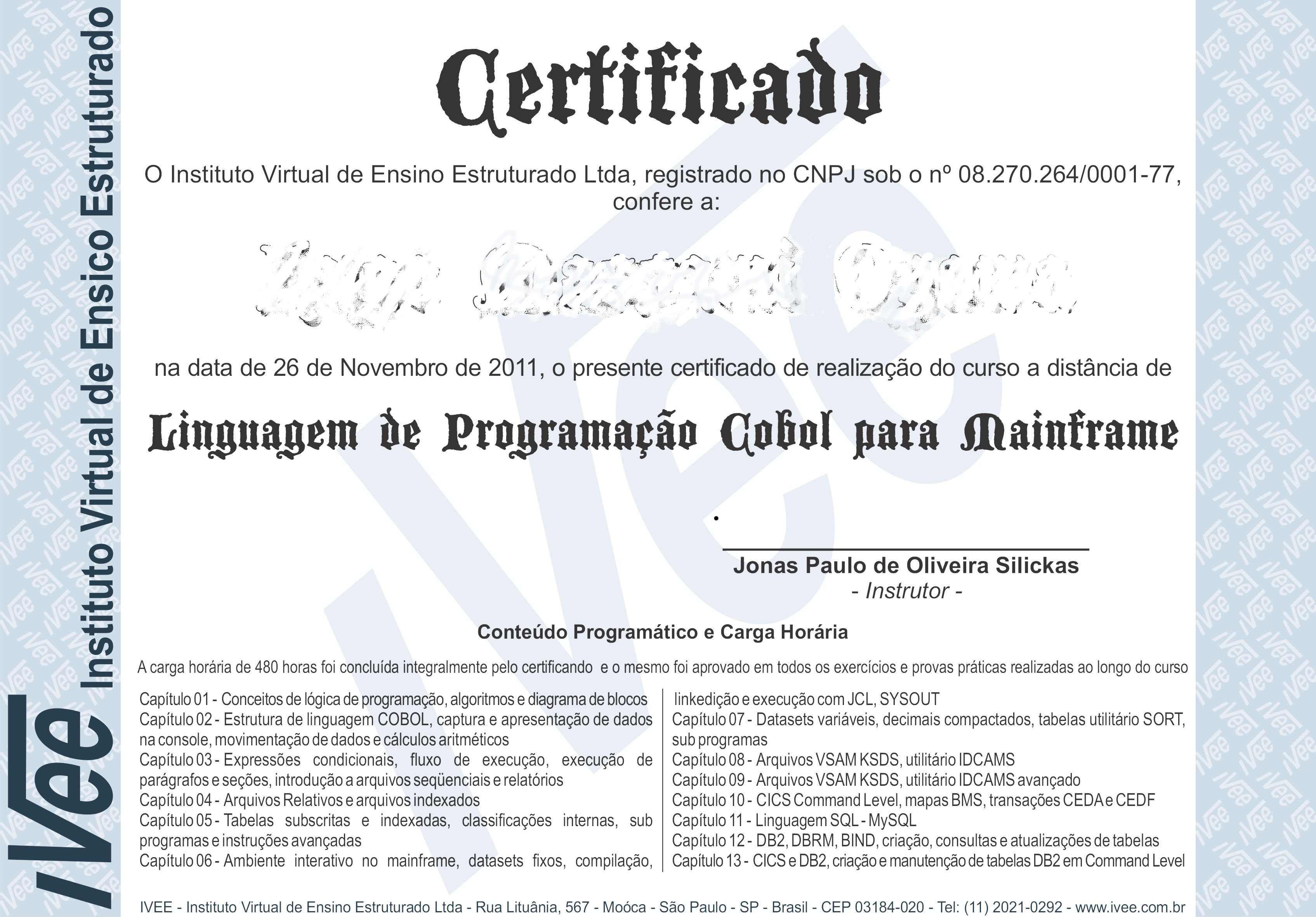 Certificado Exemplo